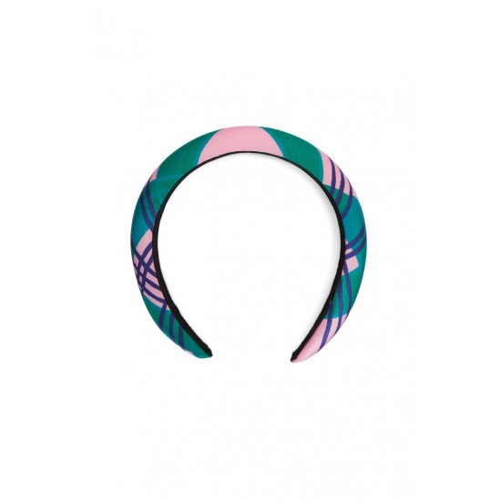 Pink Lake Check Padded Headband