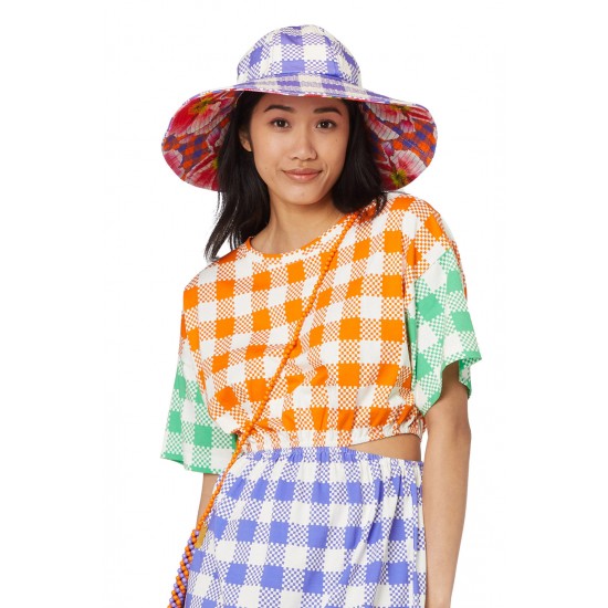 Poppy Gingham Floppy Hat