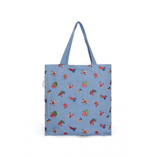 Fruity Denim Tote