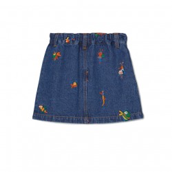 Bug Snap Denim Skirt