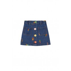 Bug Snap Denim Skirt