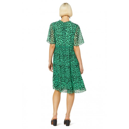 Spot Pleated Dress