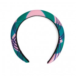 Pink Lake Check Padded Headband