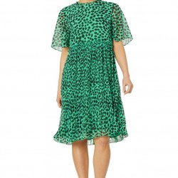 Spot Pleated Dress