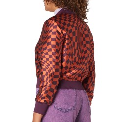 Warped Check Jacquard Bomber Jacket